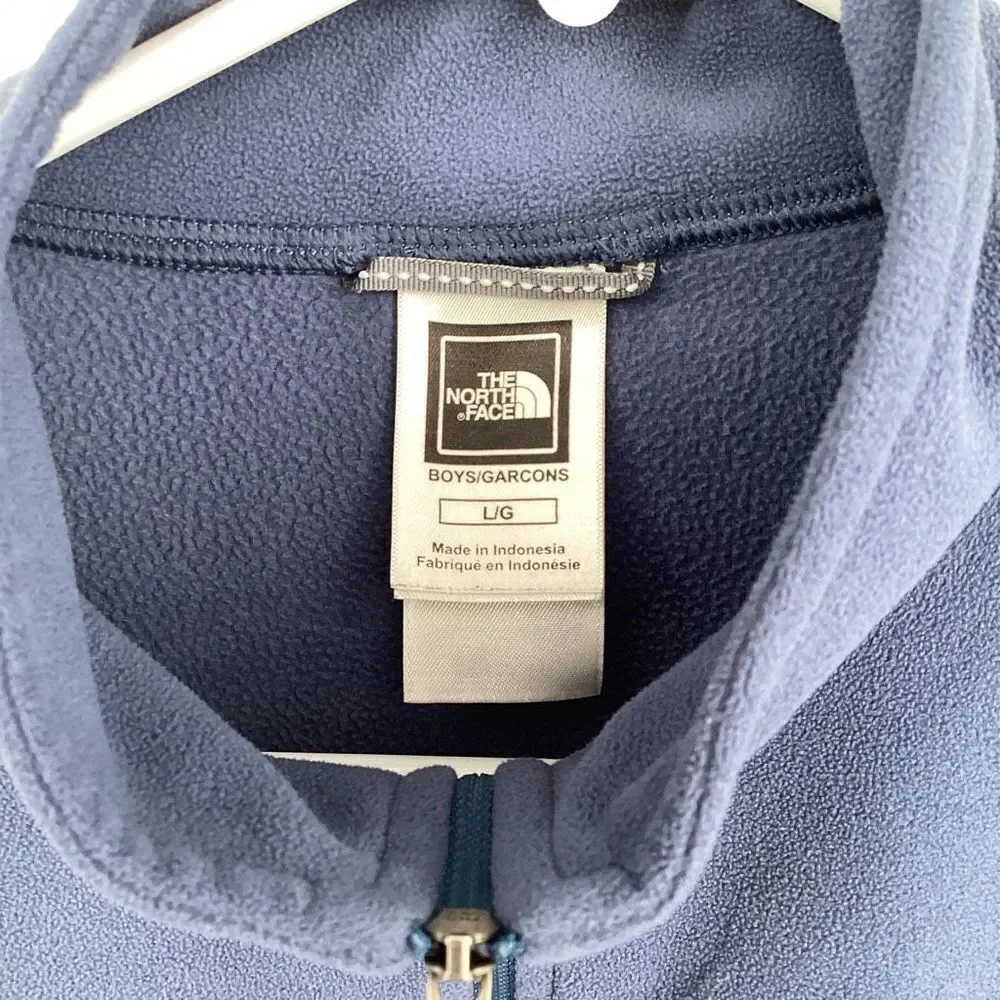 Boys The North Face 1/4 zip‎ Fleece Pullover Blue large